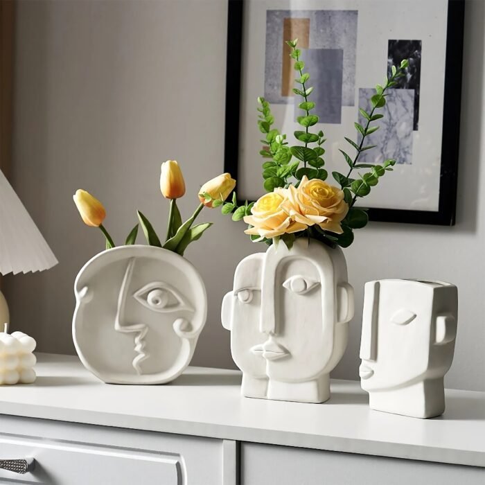 Creative Nordic Ceramic Face Vase