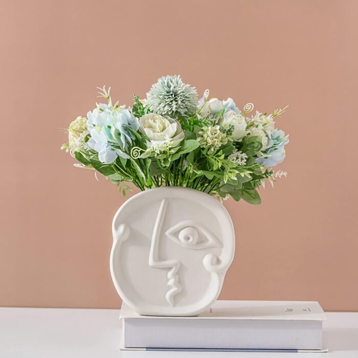 Creative Nordic Ceramic Face Vase - Image 6