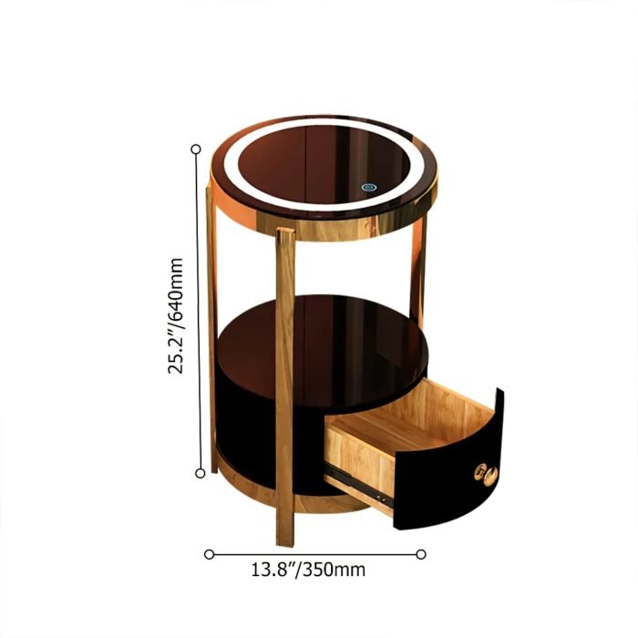 Modern Minimalist Nightstand with Wireless Charging and LED Light - Image 5