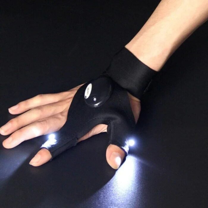 LED Light Fingerless Outdoor Gloves - Image 2