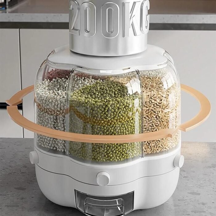 Modern 6-Grid Sealed Cereal & Grain Dispenser - Image 3