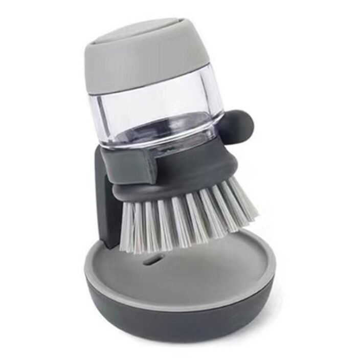 Eco-Friendly Kitchen Scrub Brush with Soap Dispenser and Holder