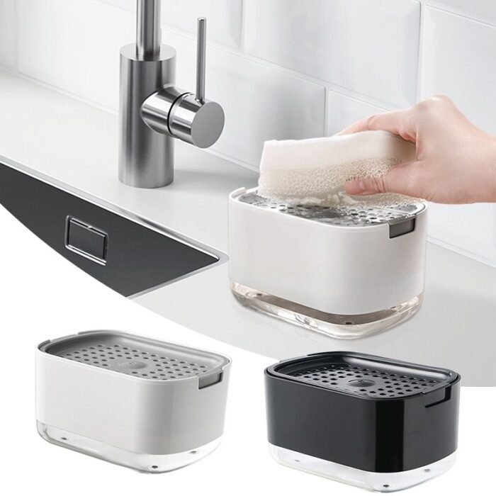 Eco-Friendly 2-in-1 Dish Soap Dispenser with Sponge Holder - Image 2