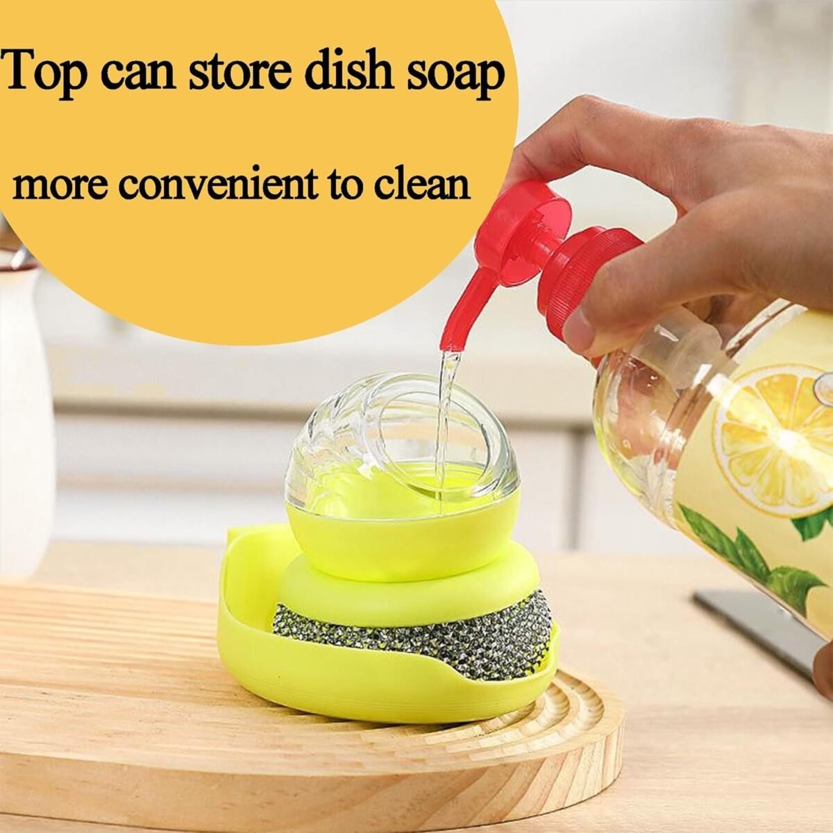 Dish brush with soap dispenser